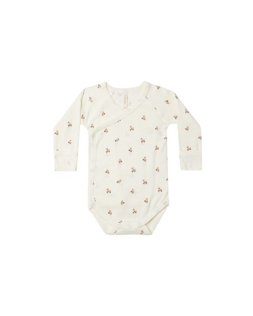 Quincy Mae - SIDE-SNAP BODYSUIT / ROSE FLEUR