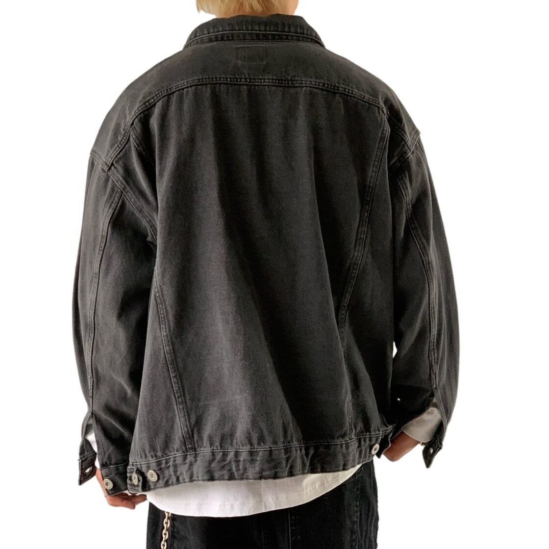 ♾️wild fable♾️ Over size faded black denim trucker jacket | PAY ID