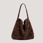 Leopard Print Canvas Tote, Relaxed Style Large Shoulder Bag (ME307)
