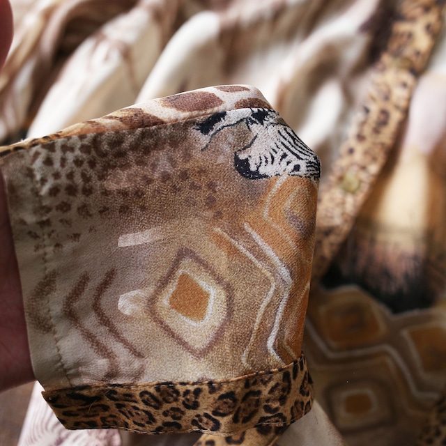 real animal and leopard pattern sheer shirt
