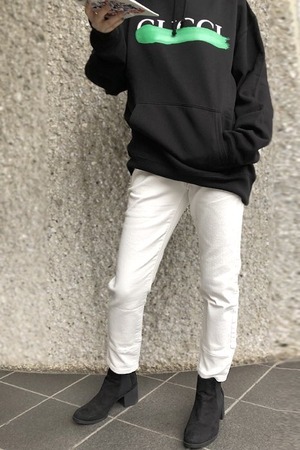 INDIMARK インディマーク レディース ジーンズ ボーイフレンド デニム 裏起毛 オフホワイト WJ071