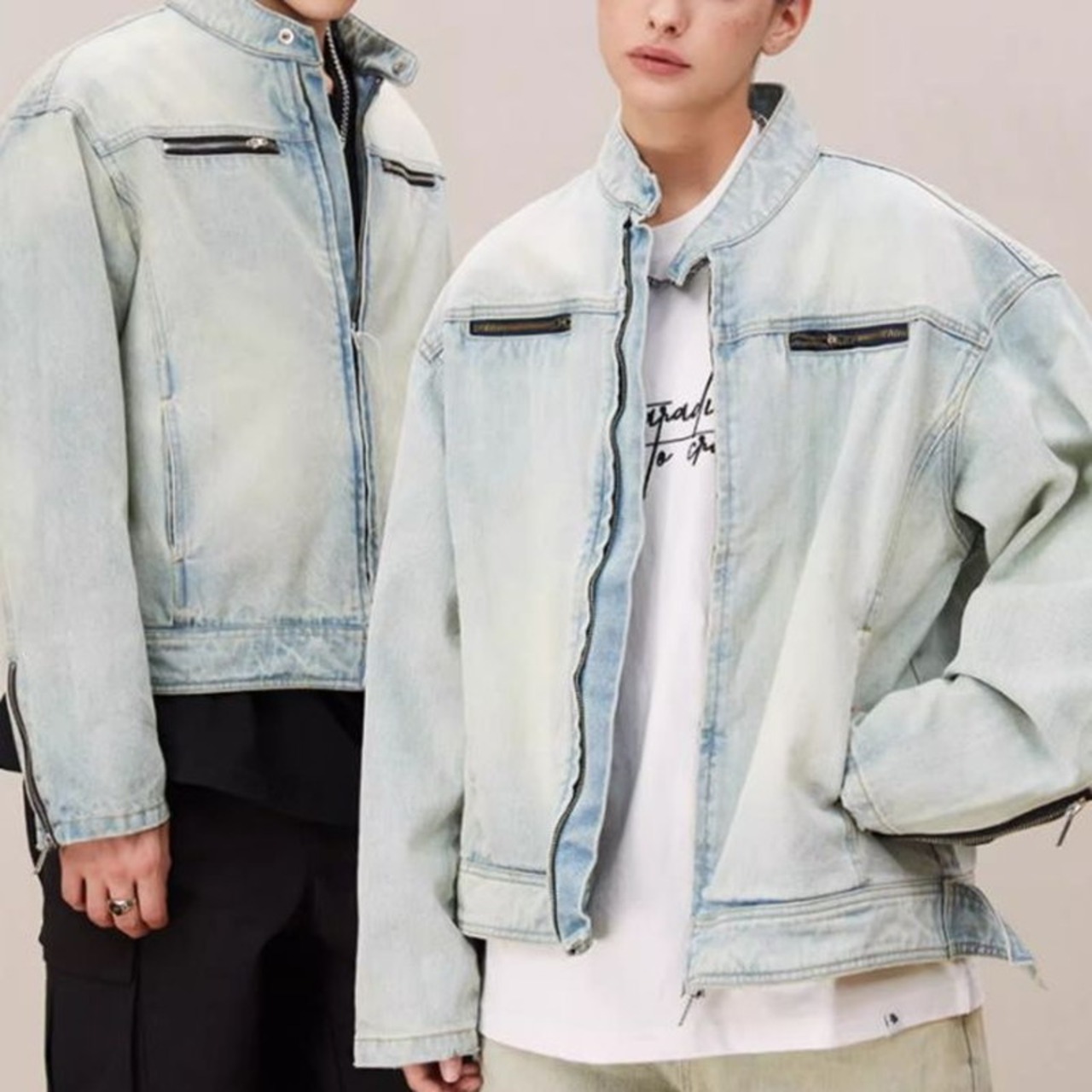 Stand Collar Denim Jacket ◇H0643