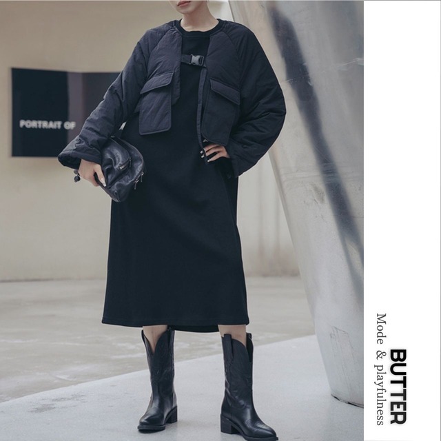 Patch Pocket Sweatdress Fake2piece 00878