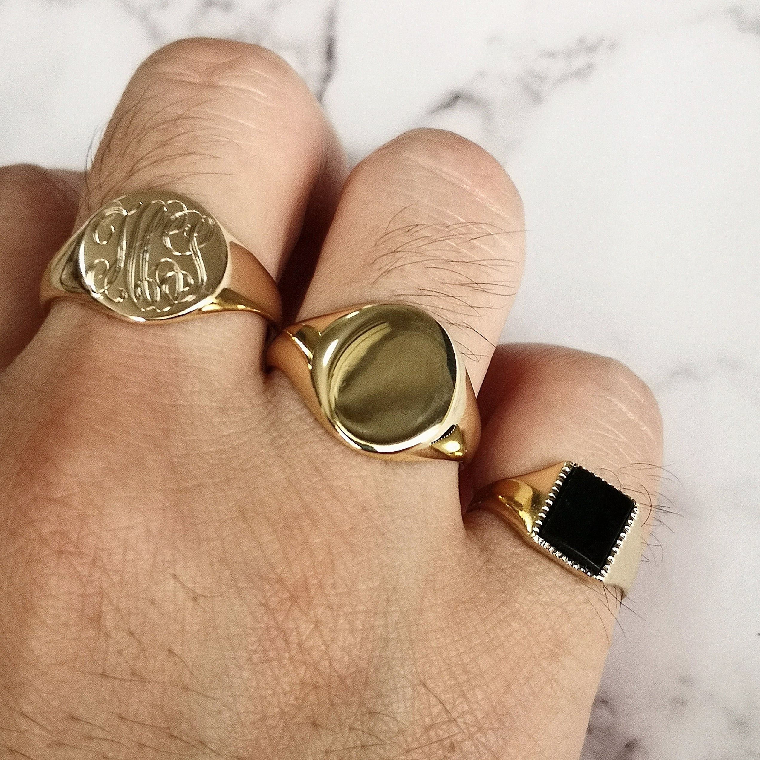 イギリスヴィンテージ】 シグネットリング 9K - リング・指輪 