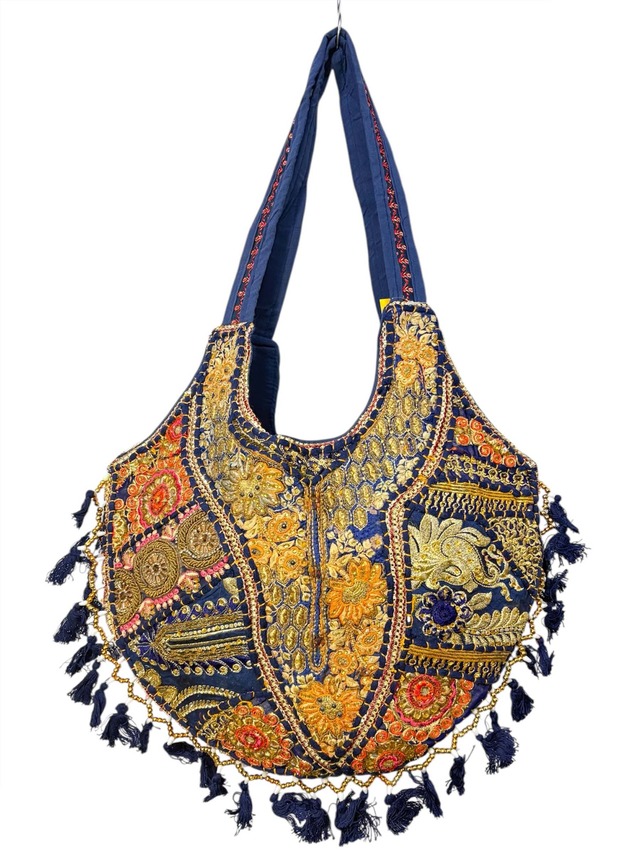オールドサリー刺繍BAG/ネイビー