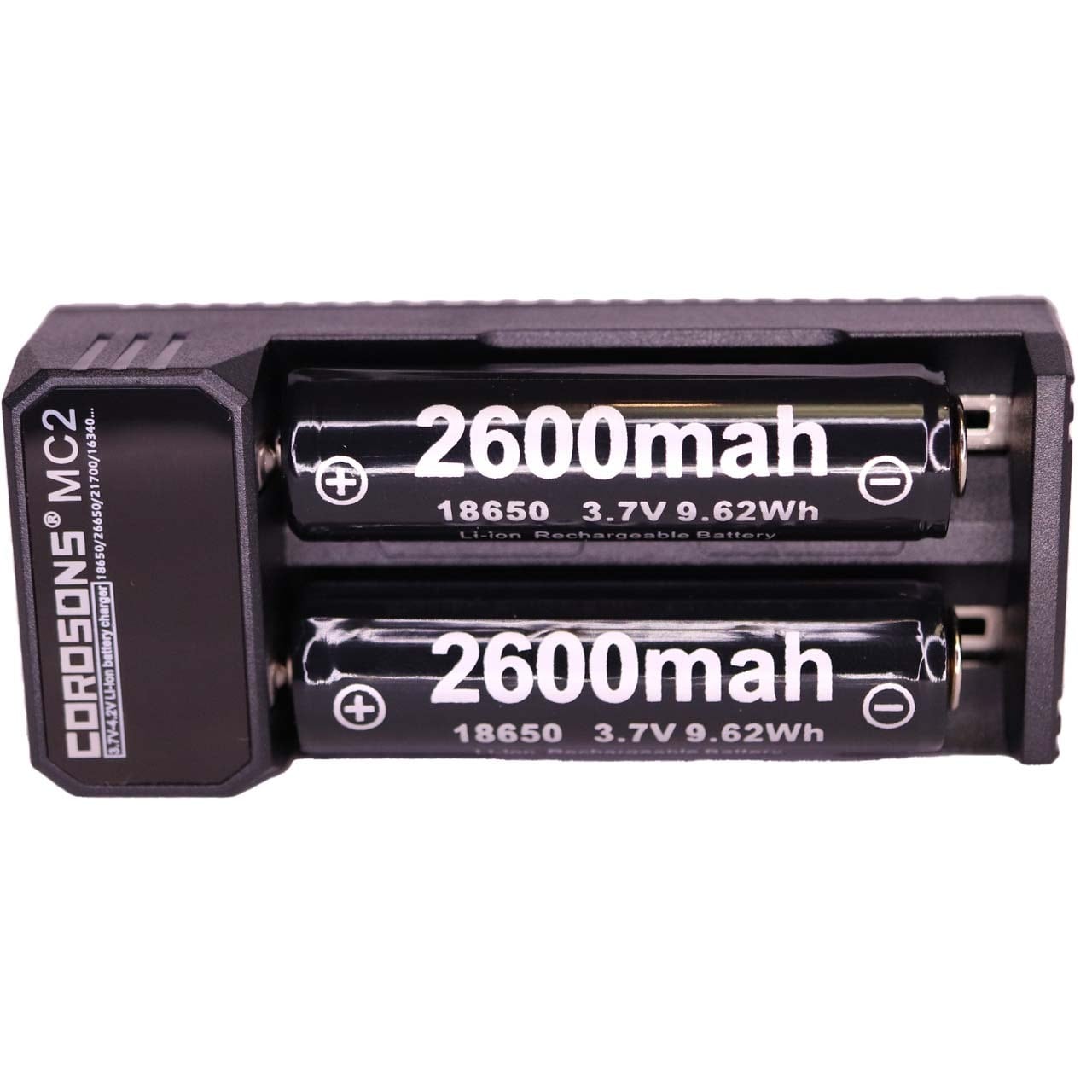 正規容量 18650 リチウムイオン 2本+急速充電器S77367 充電池