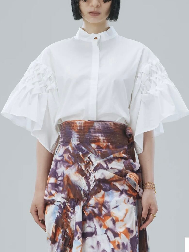 25SS】Create Clair クリエイトクレイル / smocking standneck