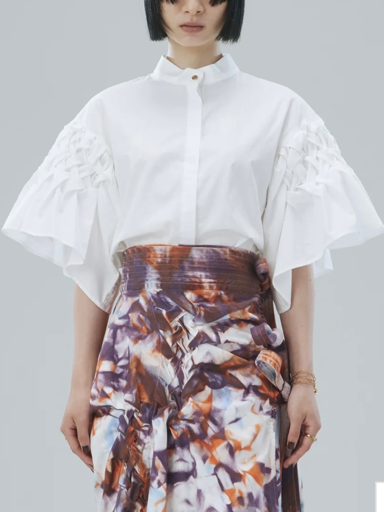 【25SS】Create Clair クリエイトクレイル / smocking standneck blouse / ブラウス - 7