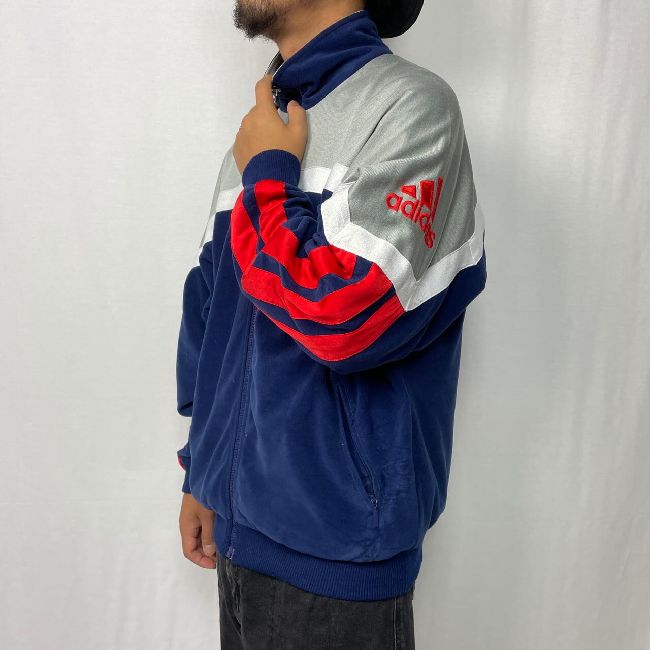 adidas ベロア　トラックジャケット　ジャージ　L XL 90s 00s