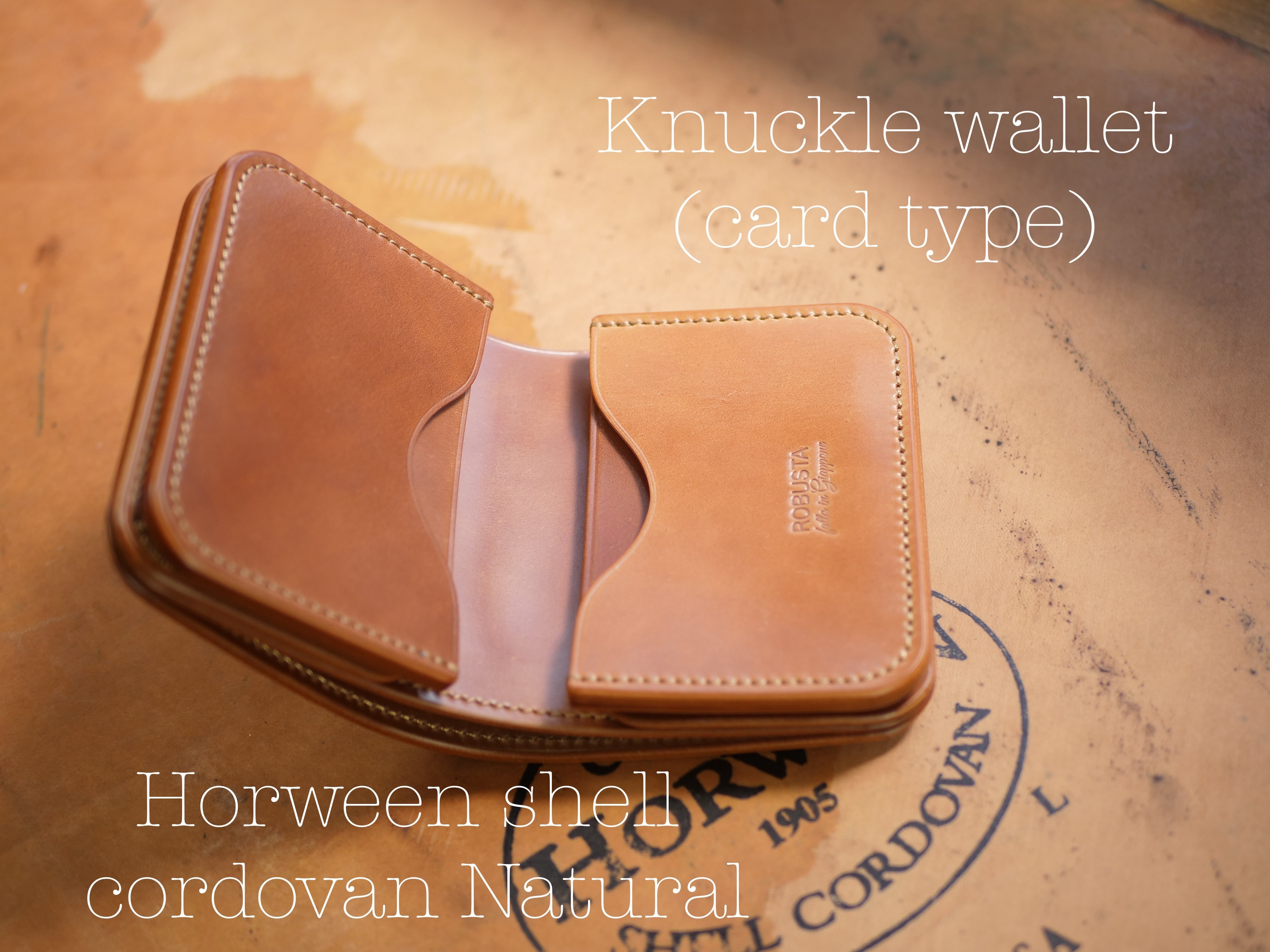 Knuckle wallet (card type) / Horween shell cordovan Natural | robusta