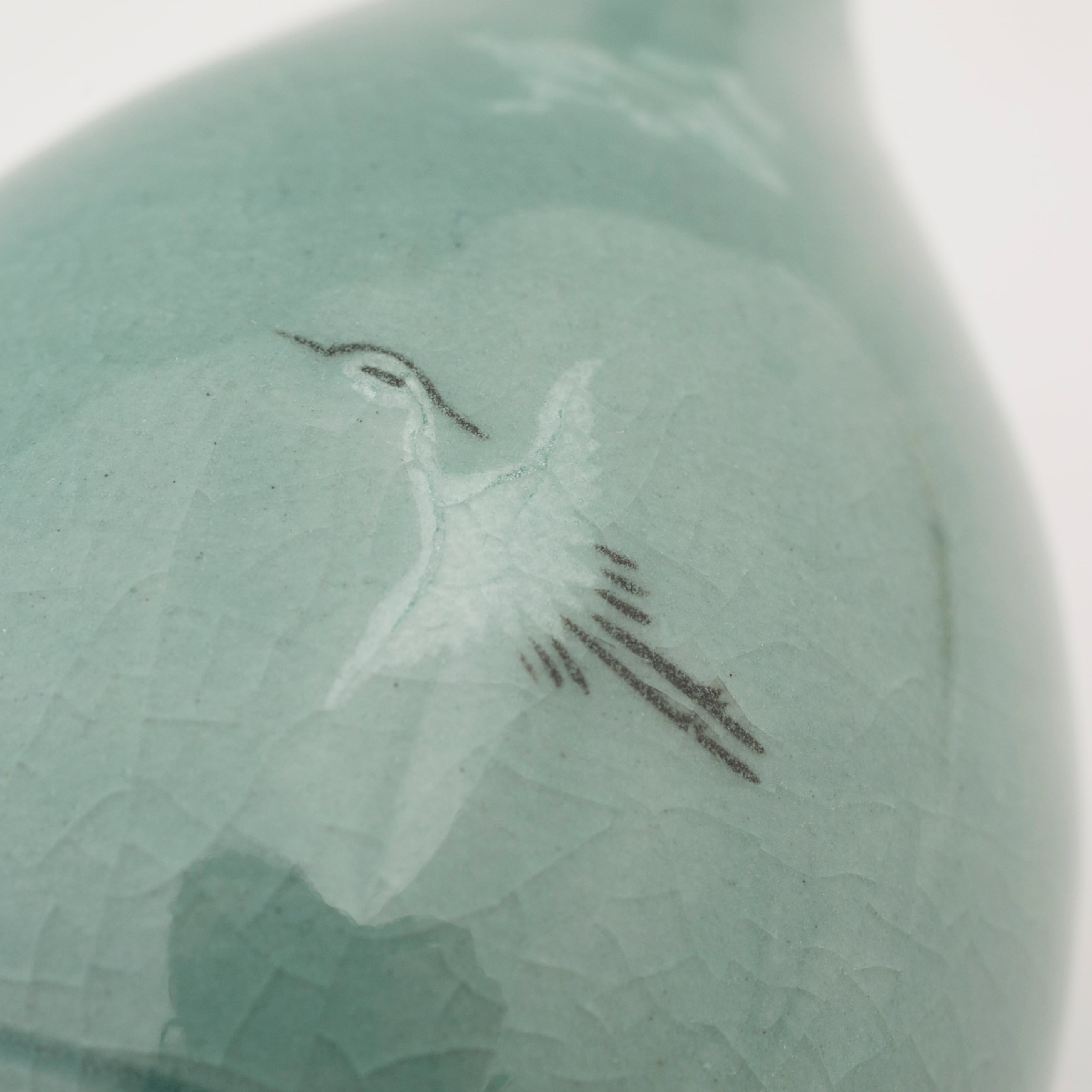 雲鶴青磁 象嵌青磁 池泉窯 池彰根 雲鶴 花瓶 花器 花入 徳利形花器 共