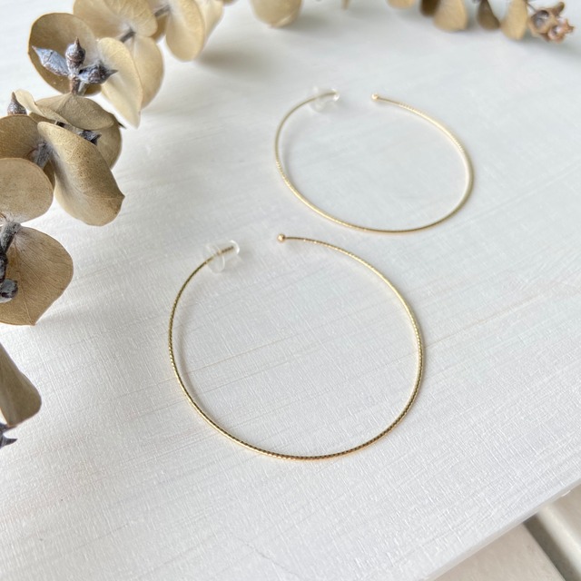 diamond cut hoop earrings (K10)