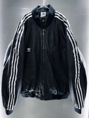 special “original re:make” vintage adidas × vintage leather jacket three stripe edition
