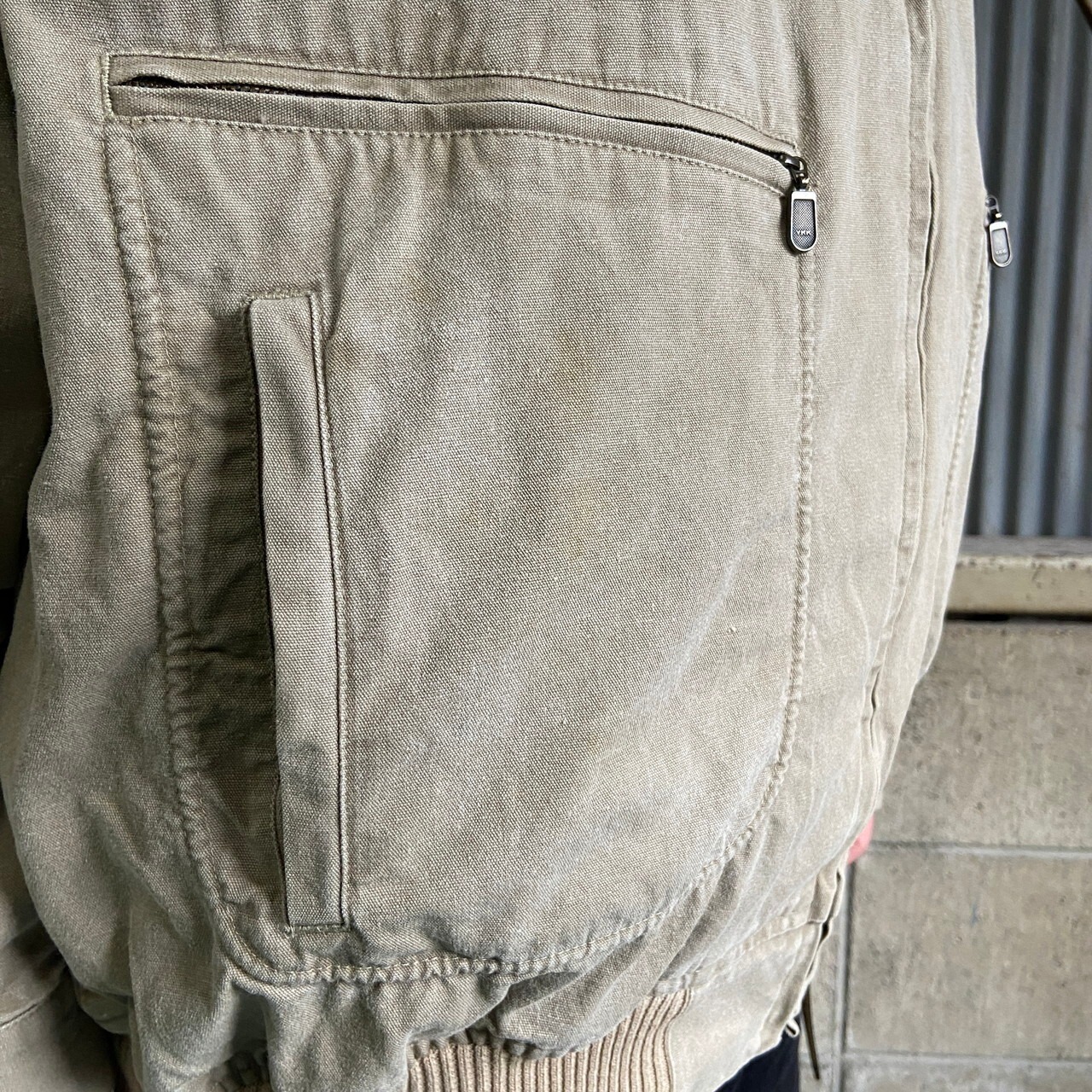 80~90年代 BANANA REPUBLIC バナナリパブリック 襟レザー コットン 