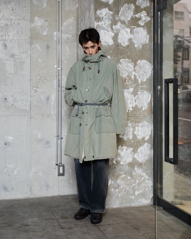 old archive “ARMANI JEANS” M-47 inspired belted field parka / faded olive body / Made in ITALY