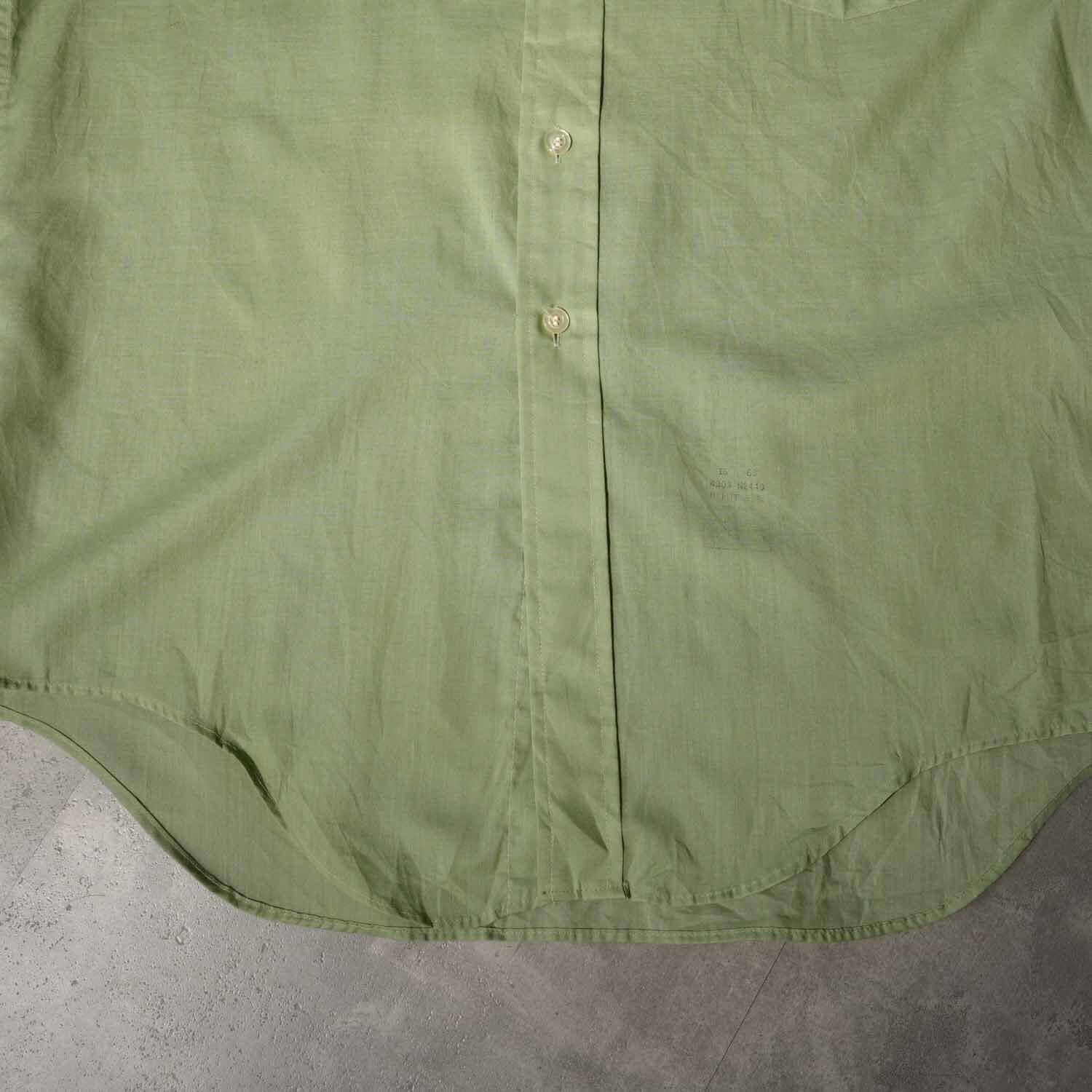70s USA製 Manhattan 半袖シャツ ピスタチオグリーン コーデルポリ混