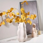 セラミック 花瓶 ミニマリスト モダン 花器 北欧 家具 テーブル装飾 テーブルトップ フラワーアレンジメント オフホワイト クリーム色 おしゃれ 韓国 インテリア  可愛い シンプル 白  高さ22.5cm