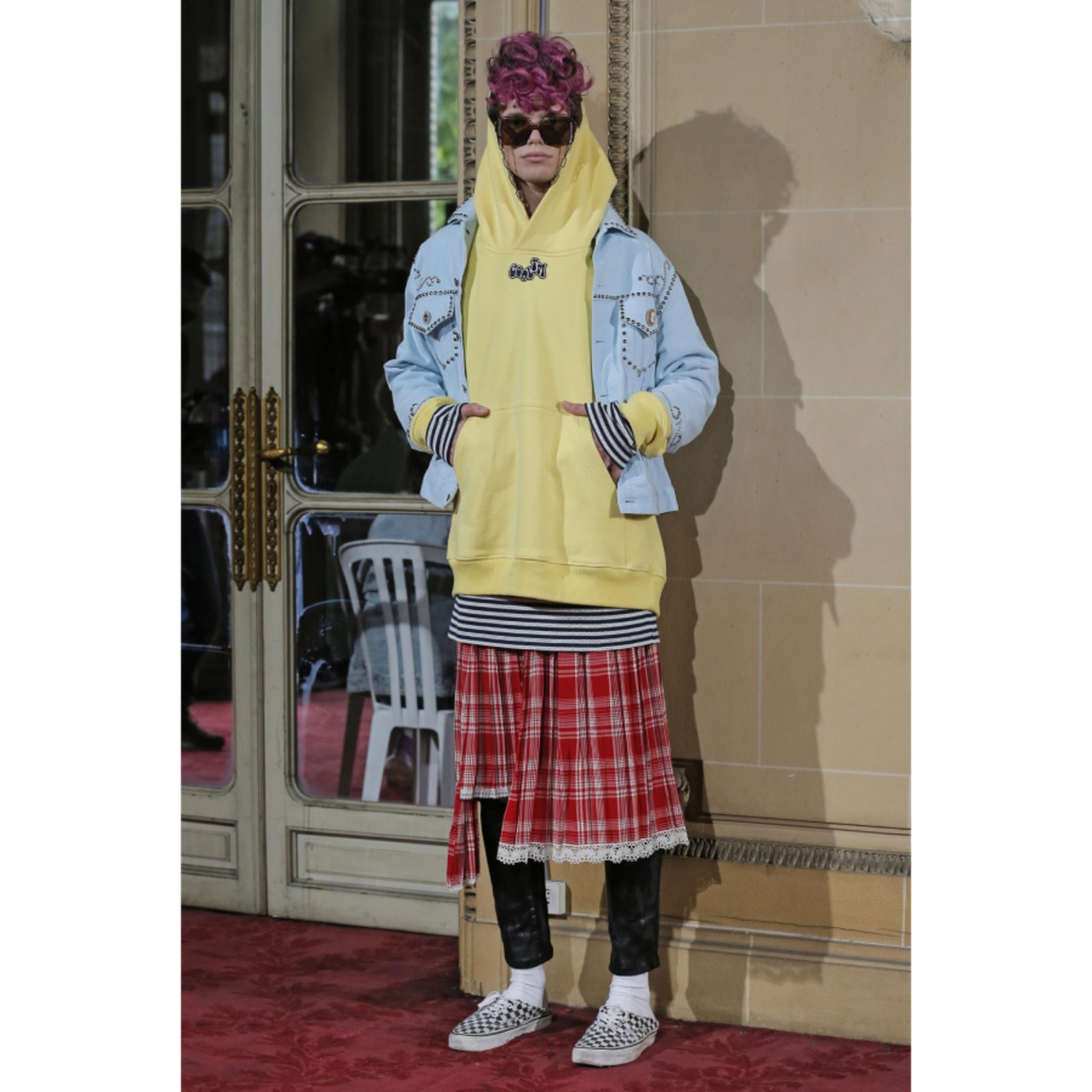 COOL T.M  OVERSIZED HOODIE DOG WESTERN  YELLOW - 5