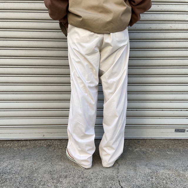 90s USA製ラルフローレン　初期タグツータックチノパンツ　アイボリー　W36