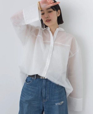 ナンバーミーTOKYO"BIG SIZE SHEER SHIRTS"WHITE