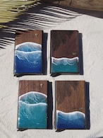 Wood flip up card holder(wood×resin)