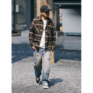 Checked pattern long sleeve shirt 0511