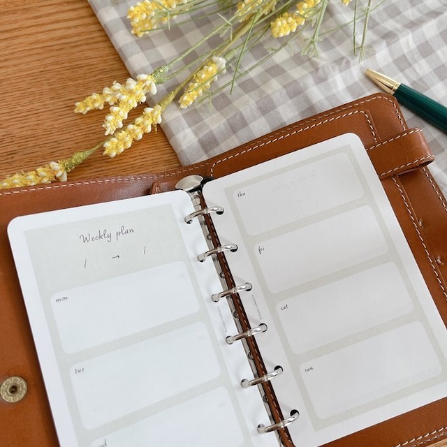 ミニ6穴サイズ/weeklyプランリフィル(見開き1週間)