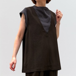 cafune drape washer V-neck vest