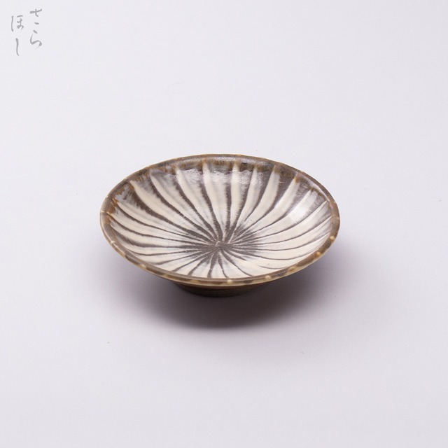 小鹿田焼 小袋窯 3寸皿 打ち刷毛目 直径約9.5cm 豆皿 陶器 和食器 民藝