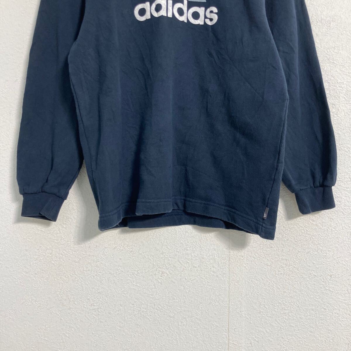 adidas ロゴ スウェット トレーナー キッズ 150 ネイビー アディダス