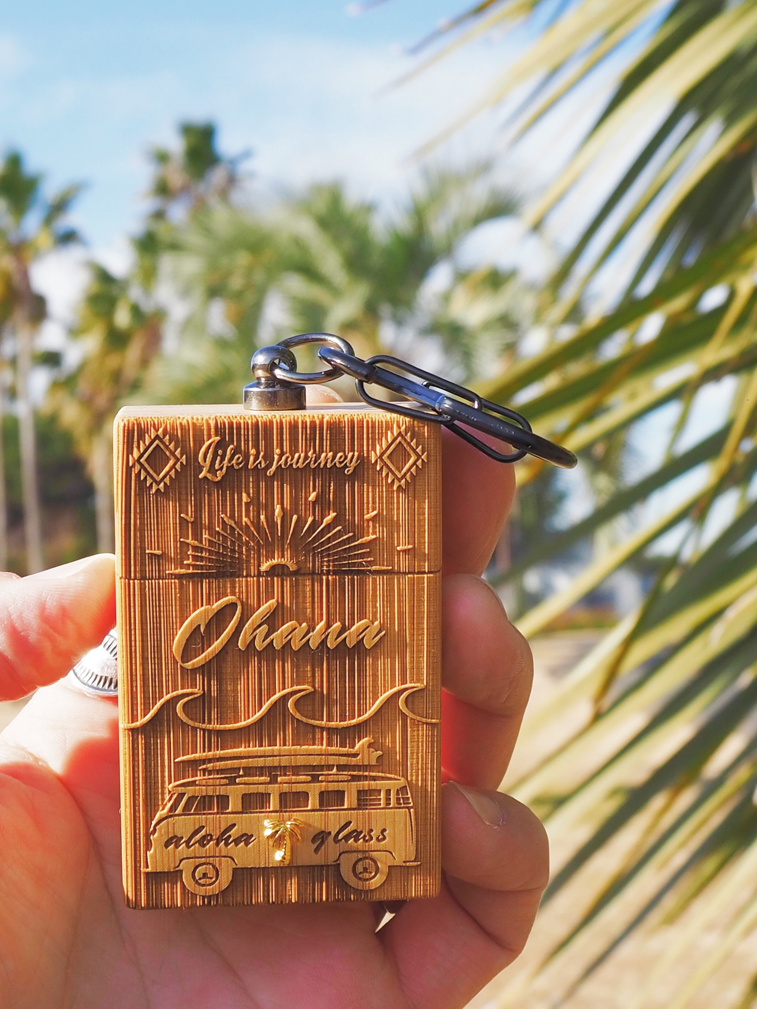 Wood portable ash tray(aloha wagon) | ALOHA GLASS