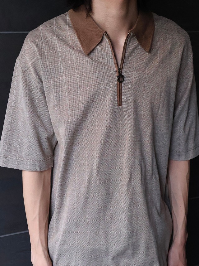 【salvatore ferragamo】coloring half zip polo shirt