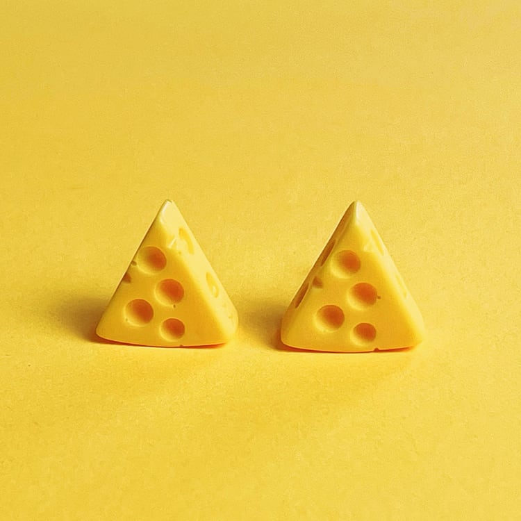 Cheese-motif Stud Earrings ‐1col‐ A0484