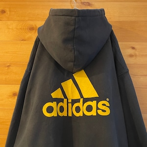 【adidas】サッカー バックロゴ スウェット パーカー フーディ ビッグシルエット アディダス XXL アメリカ古着