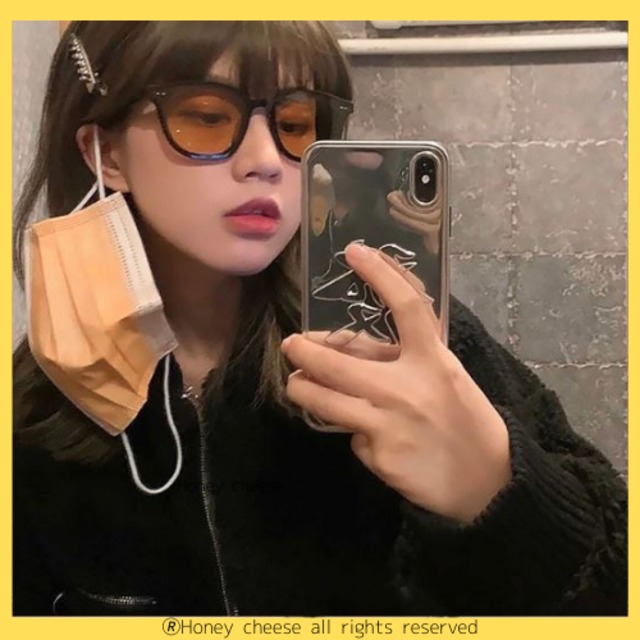 サングラス/韓国ブラック×オレンジ