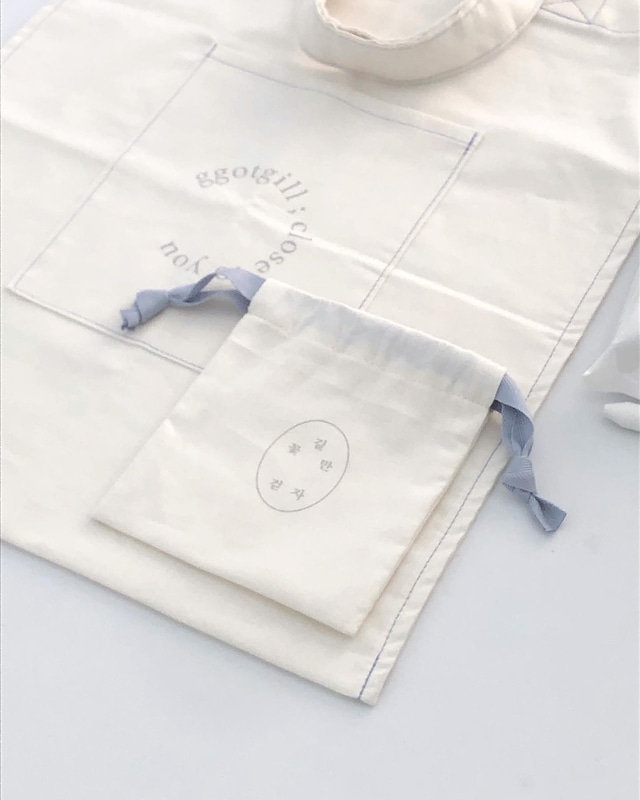 sora stitch tote bag + sora string pouch set