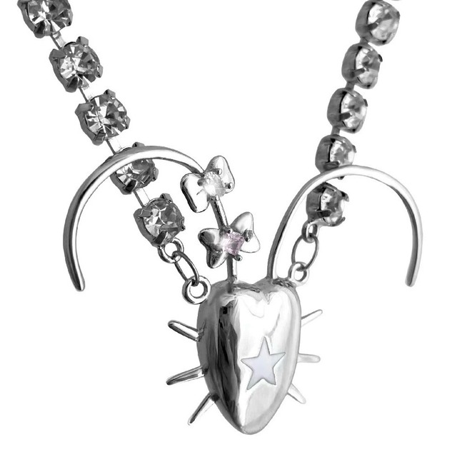 [takeabreak] Fashion Cockroach Silver Punk Necklace