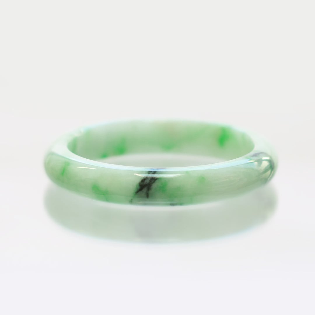 内径 約54mm】 Point Marble Komaru 翡翠バングル A貨翡翠 jd_bg1437