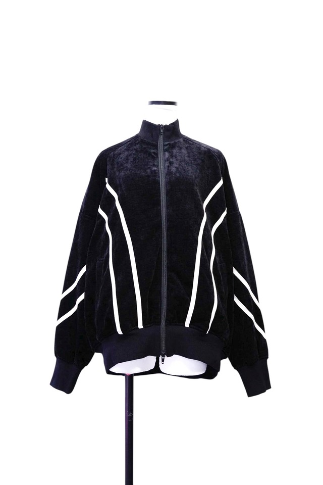 【Nora Lily】Curved Line Track Jacket  / Black