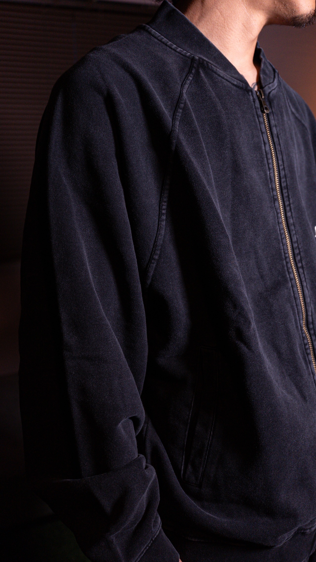 Vintage Washed Sweat Baggy Pants [Black]