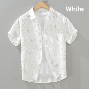【M-3XL】Crinkle Design Short Sleeve Shirt / クリンクル デザイン 半袖 シャツ