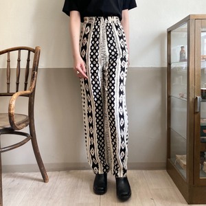 1990s Monotone Abstract Rayon Pants