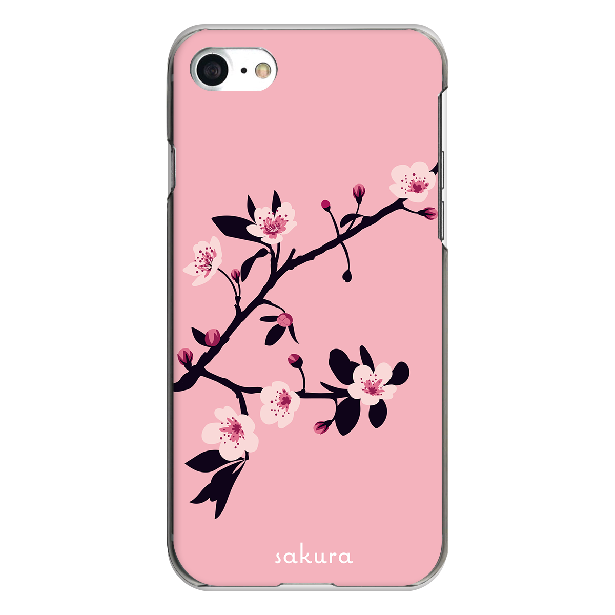 iPhone対応 スマホ ハードケース クリア サクラ ピンク 桜 花 デザイナーズ 【iPhone17 / iPhone16e / AQUOS / Xperia 他 iPhone / Android ほぼ全機種対応】 |desr3440