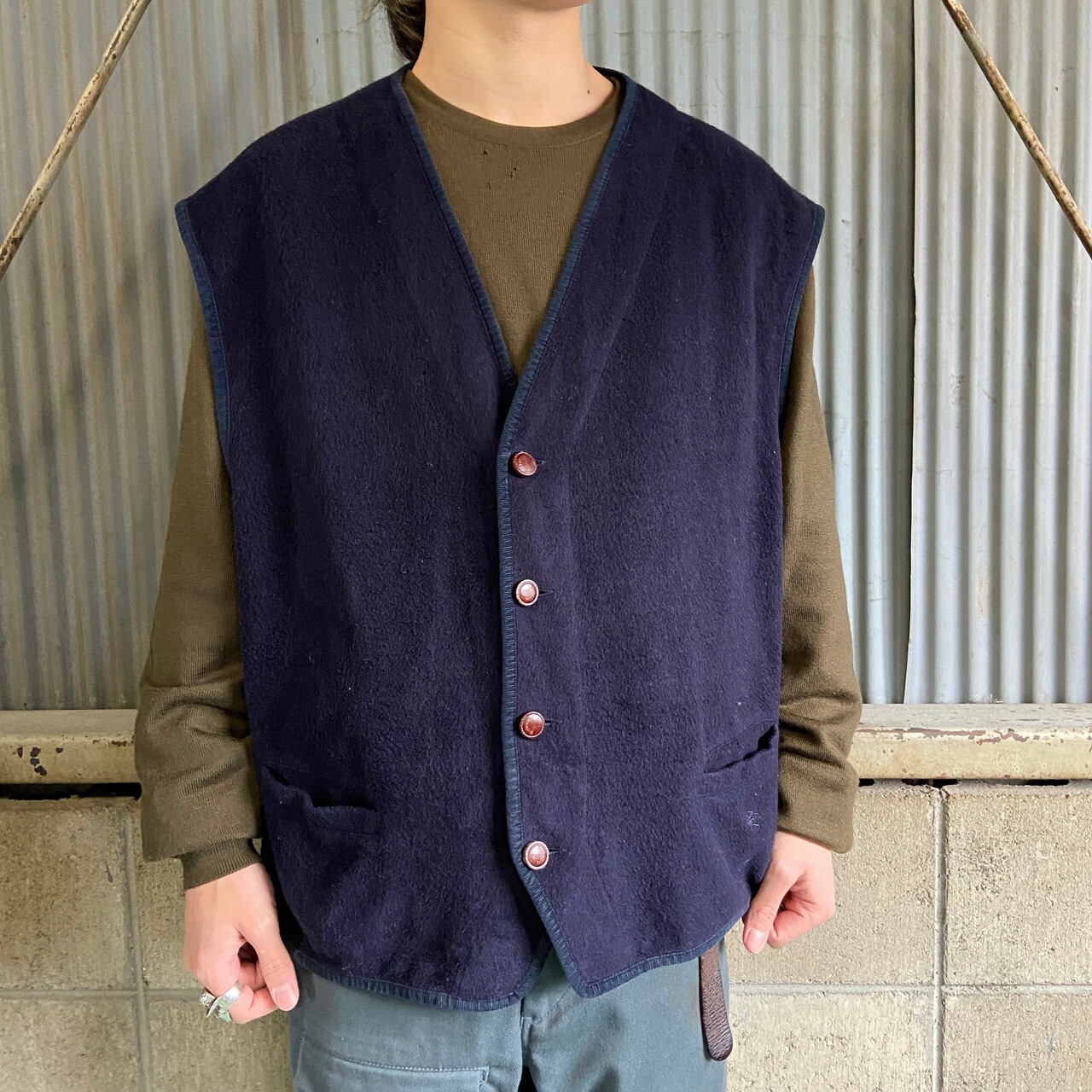 ビッグサイズ BURBERRYS LONDON バーバリー ロンドン ウール×アクリル 