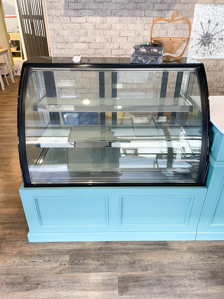 ケーキ屋さん向けショーケースカウンター59 （ブルー・オーダーメイド