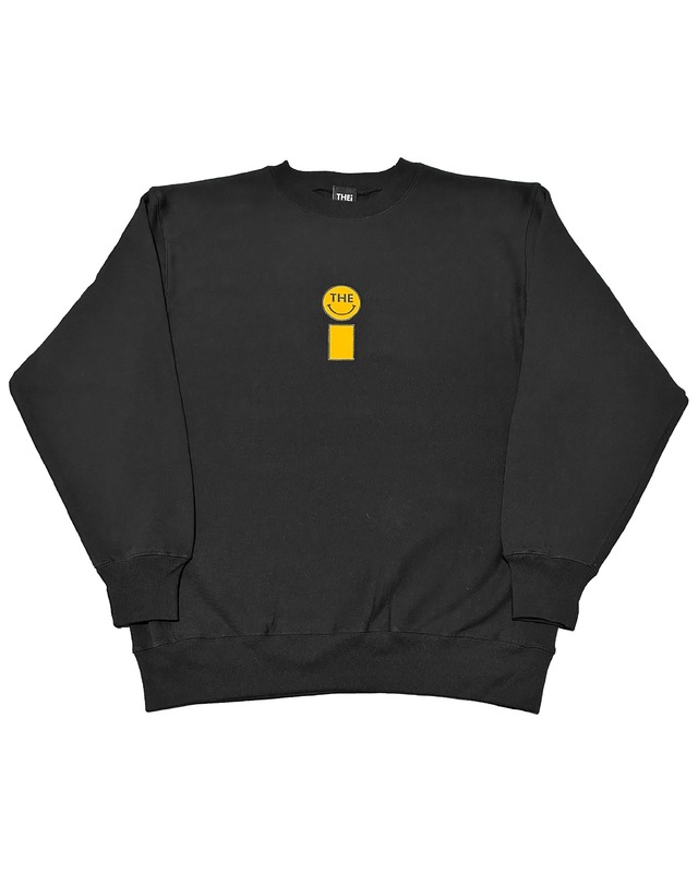 SMILEY HEAVY WEIGHT SWEAT SHIRT - BLACK