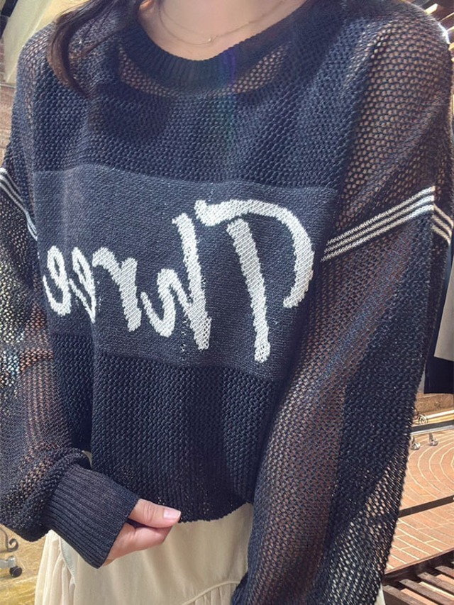 33℃　dn601601　Three ロゴメッシュknit po