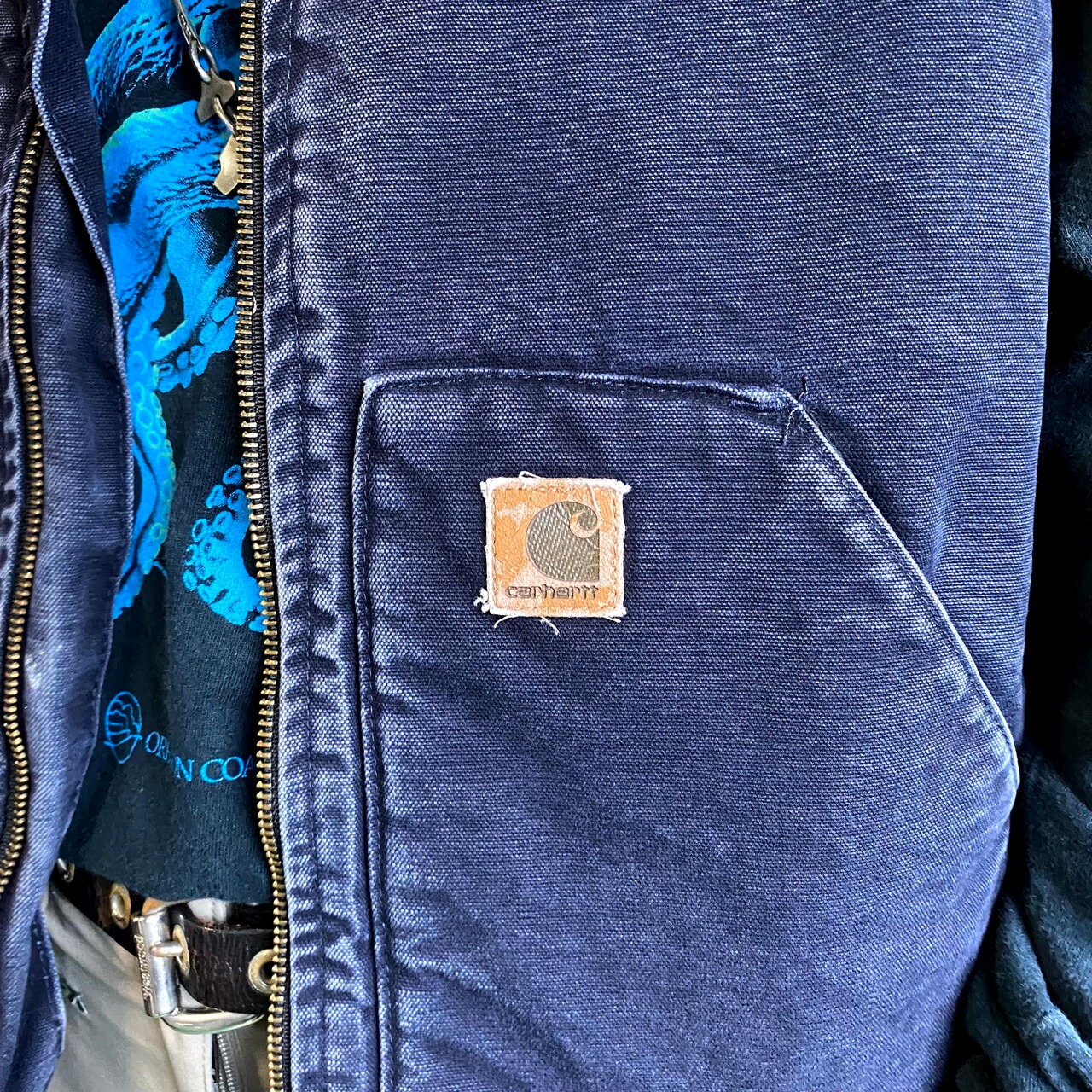 Carhartt カーハート ダック地 ベスト キルティングライナー 企業ロゴ 