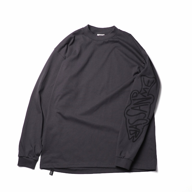 bassandme 6.5oz heavy weight long sleeve ”BONE” TYPE-SINGLE SLEEVE LOGO-GRAPHITE