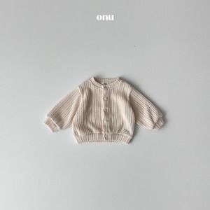 【ONU】 チュロスカーディガン／ アイボリー（80~100cm）